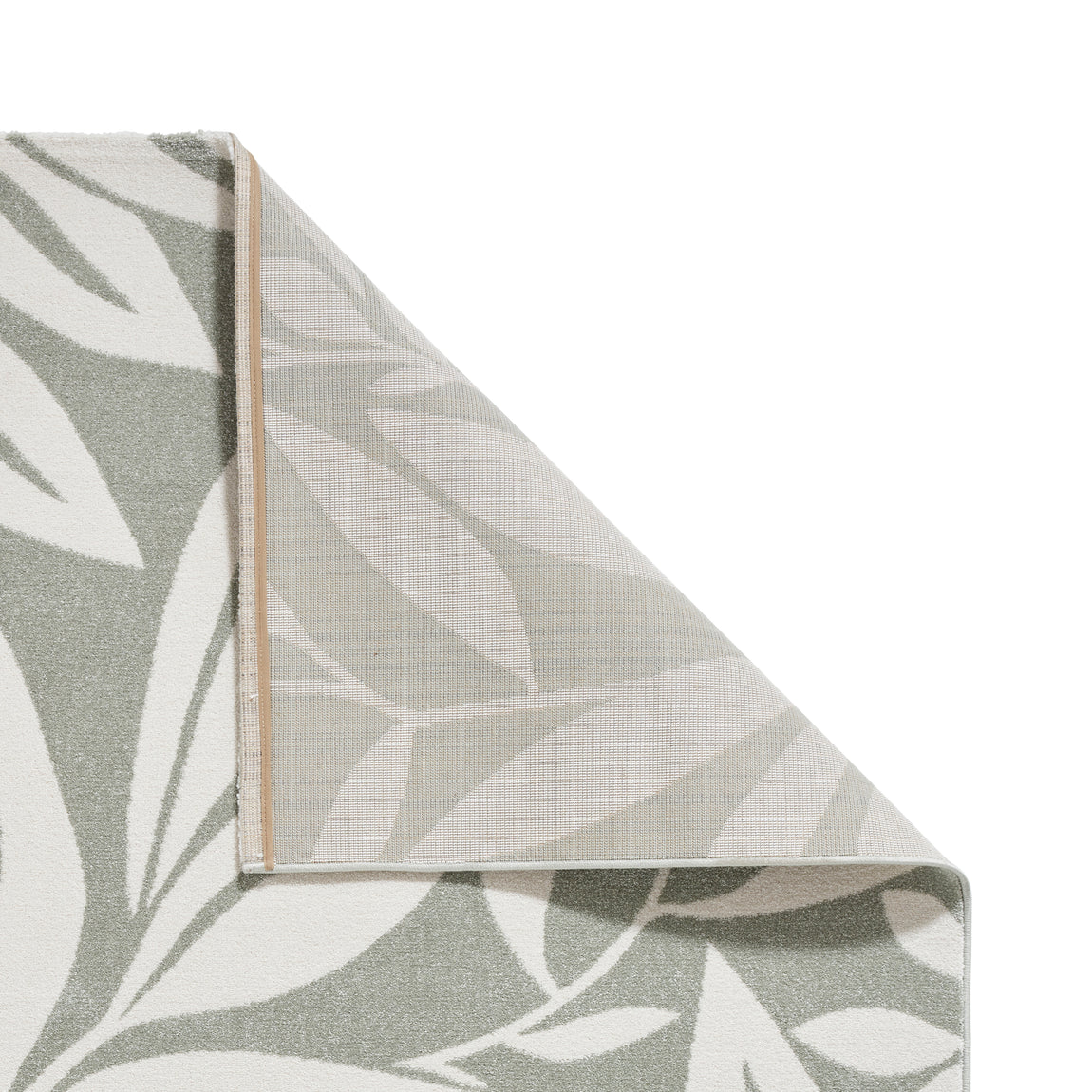 Catherine Lansfield Sorral Leaves Botanical Rug Sage Green