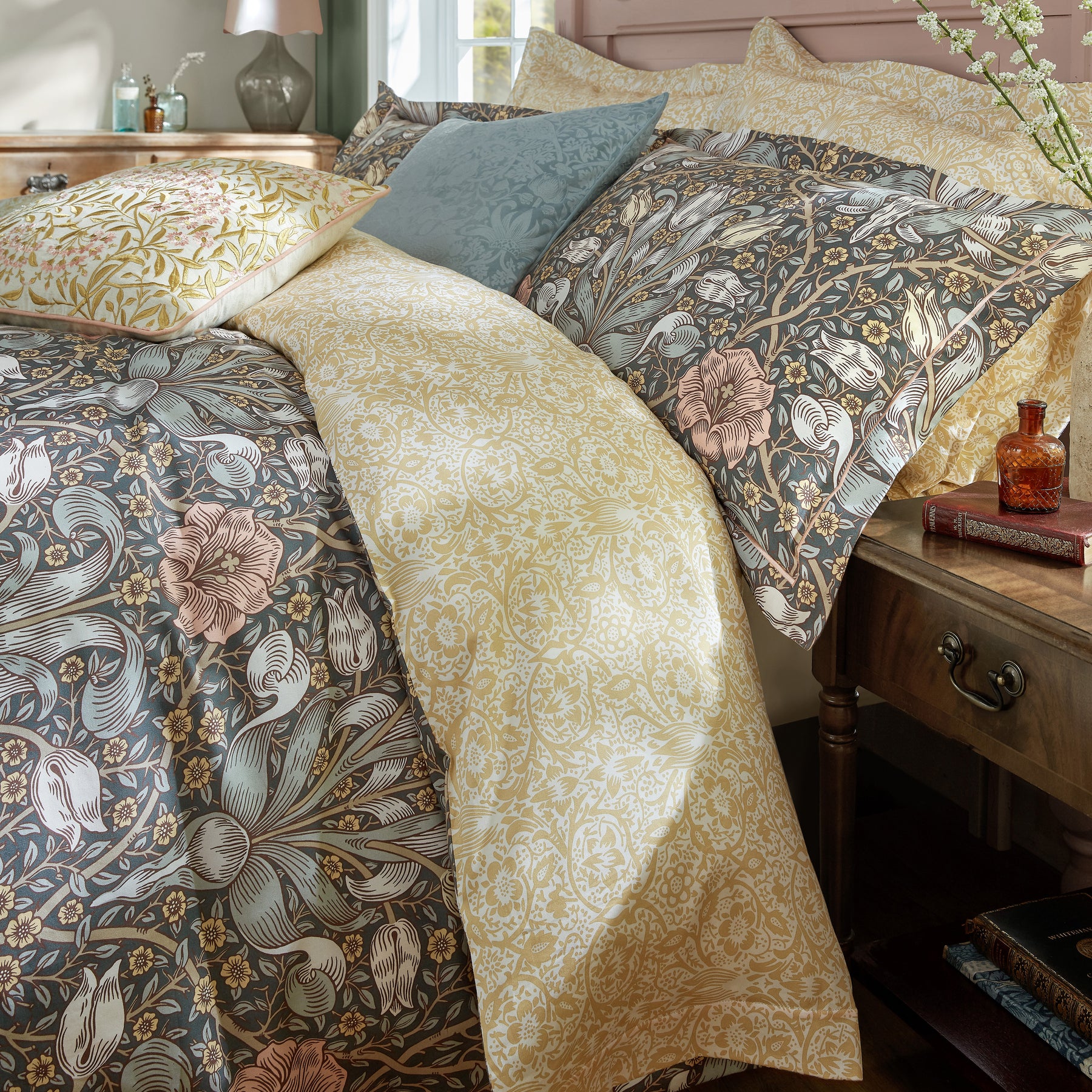 William Morris At Home Spring Thicket Duvet Cover Bedding Set Mineral