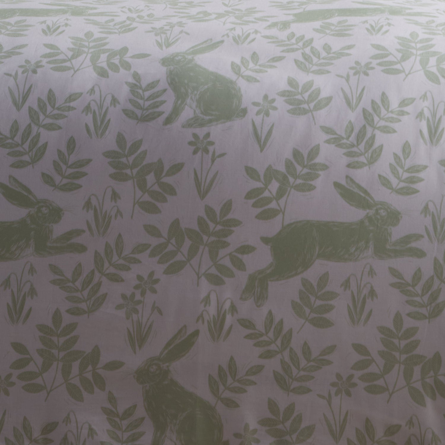 Dreams & Drapes Spring Rabbits Duvet Cover Bedding Set Green