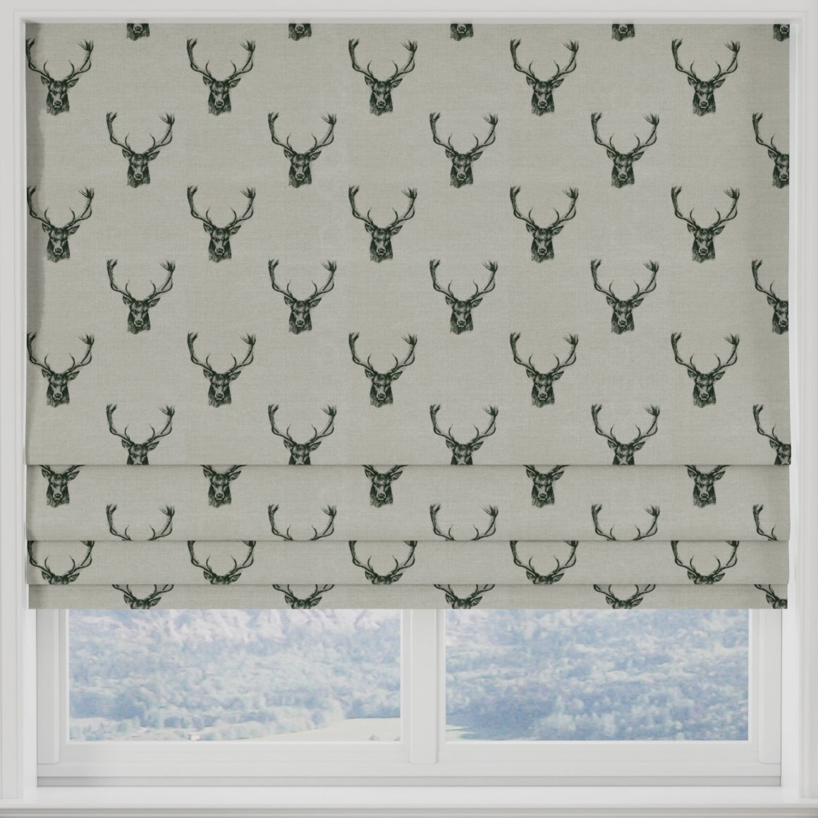 Stags Made to Measure Roman Blind Charcoal