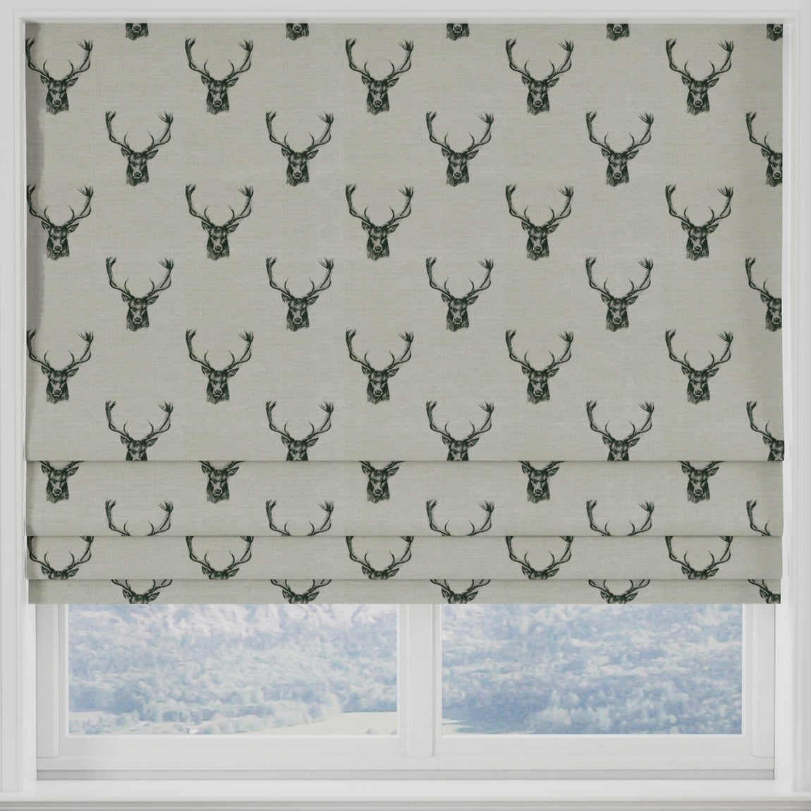 Stags Made to Measure Roman Blind Charcoal