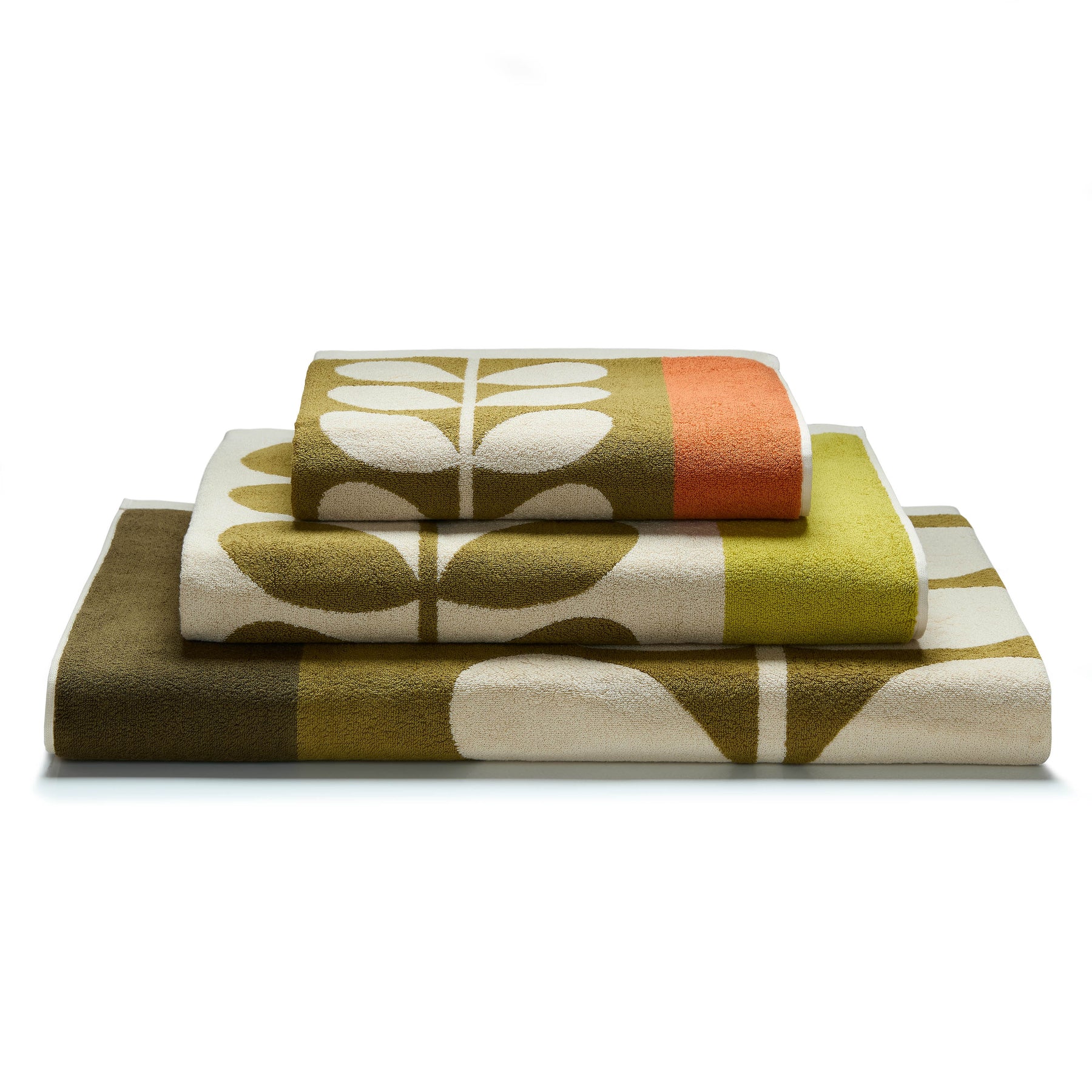 Orla Kiely Stem Check Towel Hazel Ochre