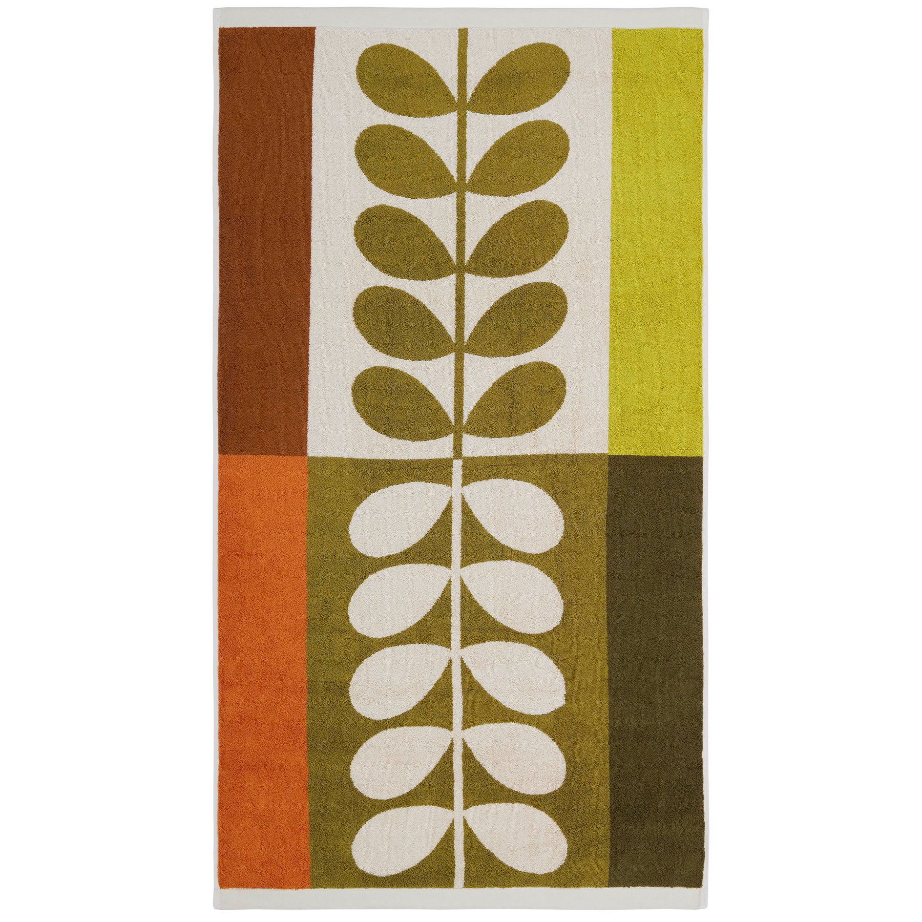 Orla Kiely Stem Check Towel Hazel Ochre