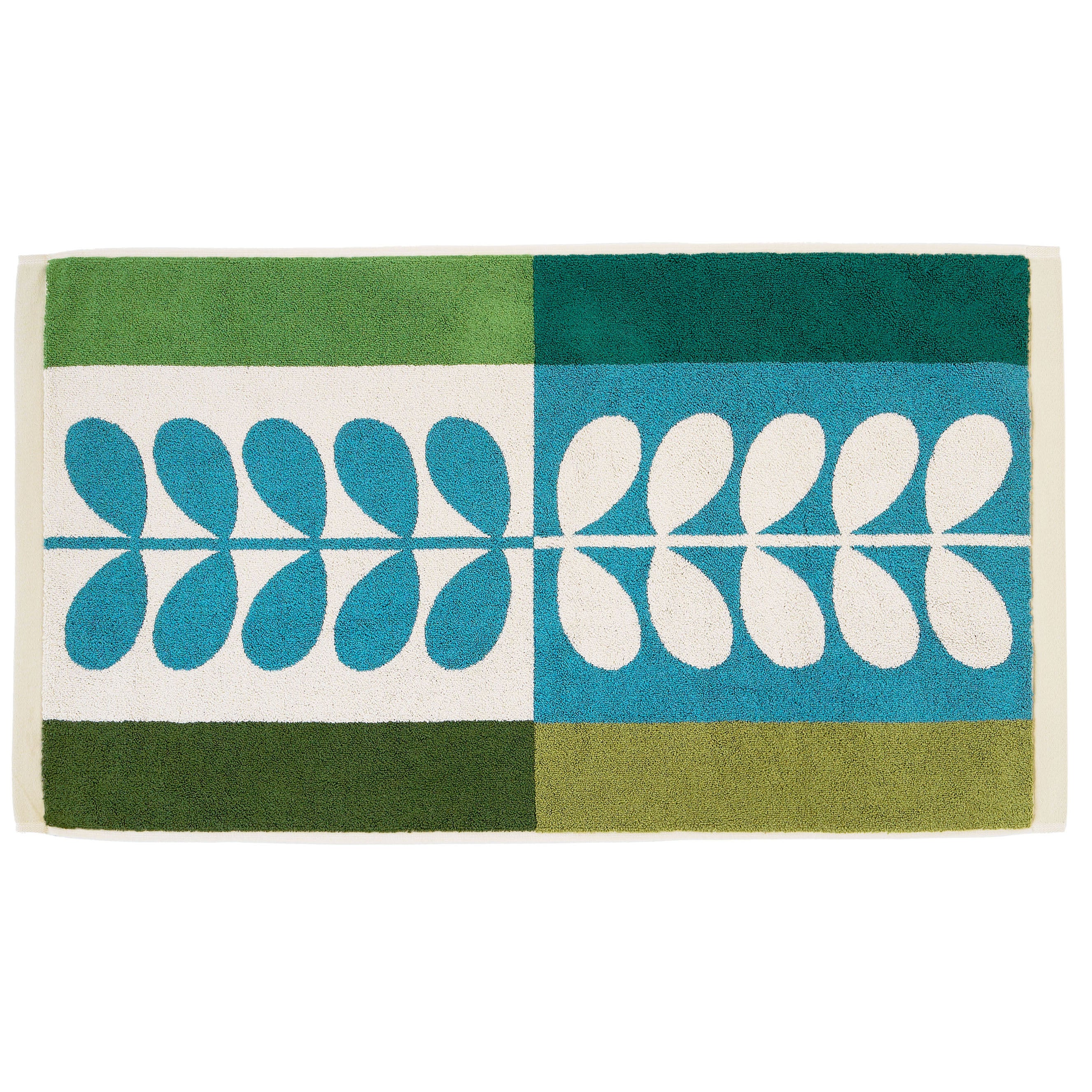 Retro badmat 50x90cm van Orla Kiely in Stem Bloom Duo, Blue Fawn Retro badmat 50x90cm van Orla Kiely in Stem Bloom Duo, Blue Fawn
