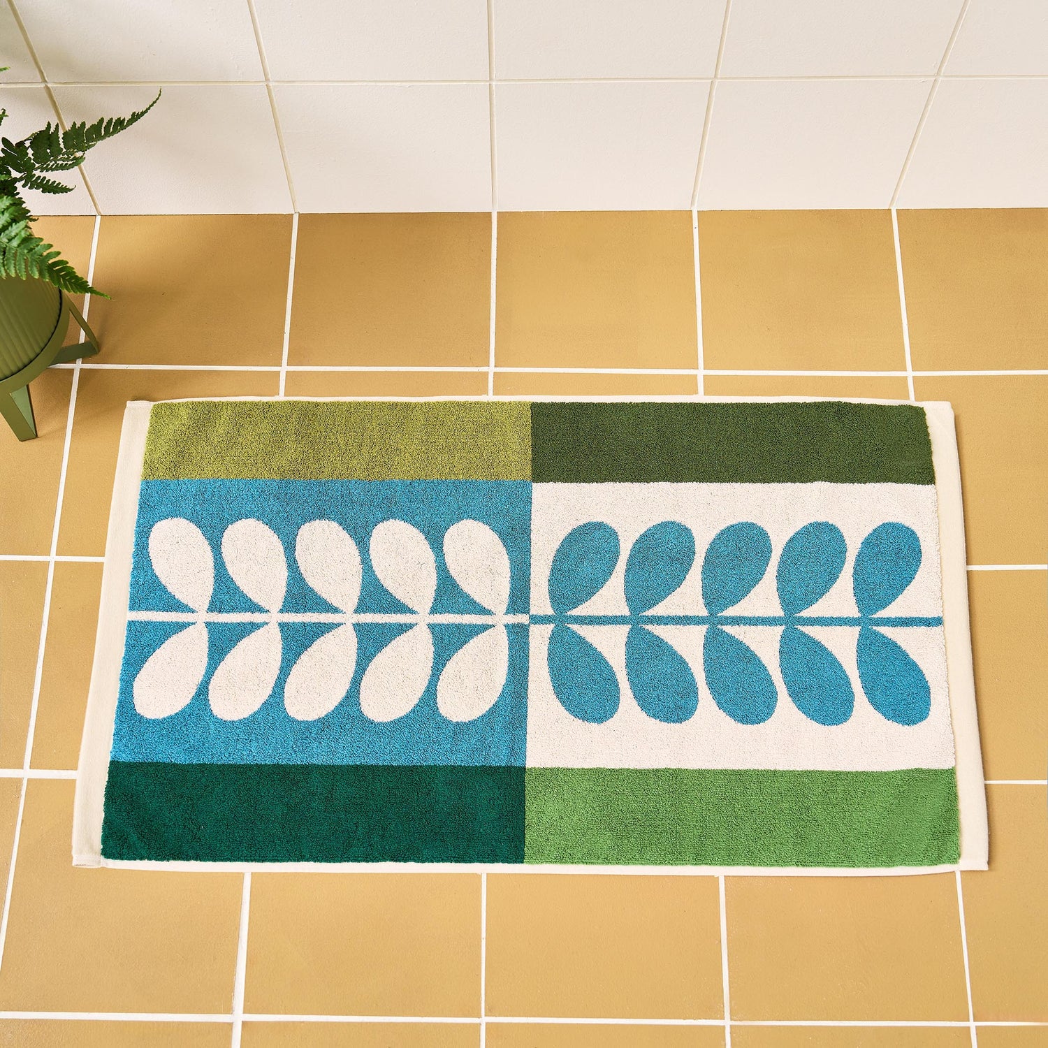 Orla Kiely Stem Check Bath Mat Willow