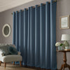 Laura Ashley Stephanie Ready Made Eyelet Blackout Curtains Dark Seaspray
