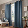 Laura Ashley Stephanie Ready Made Eyelet Blackout Curtains Dark Seaspray