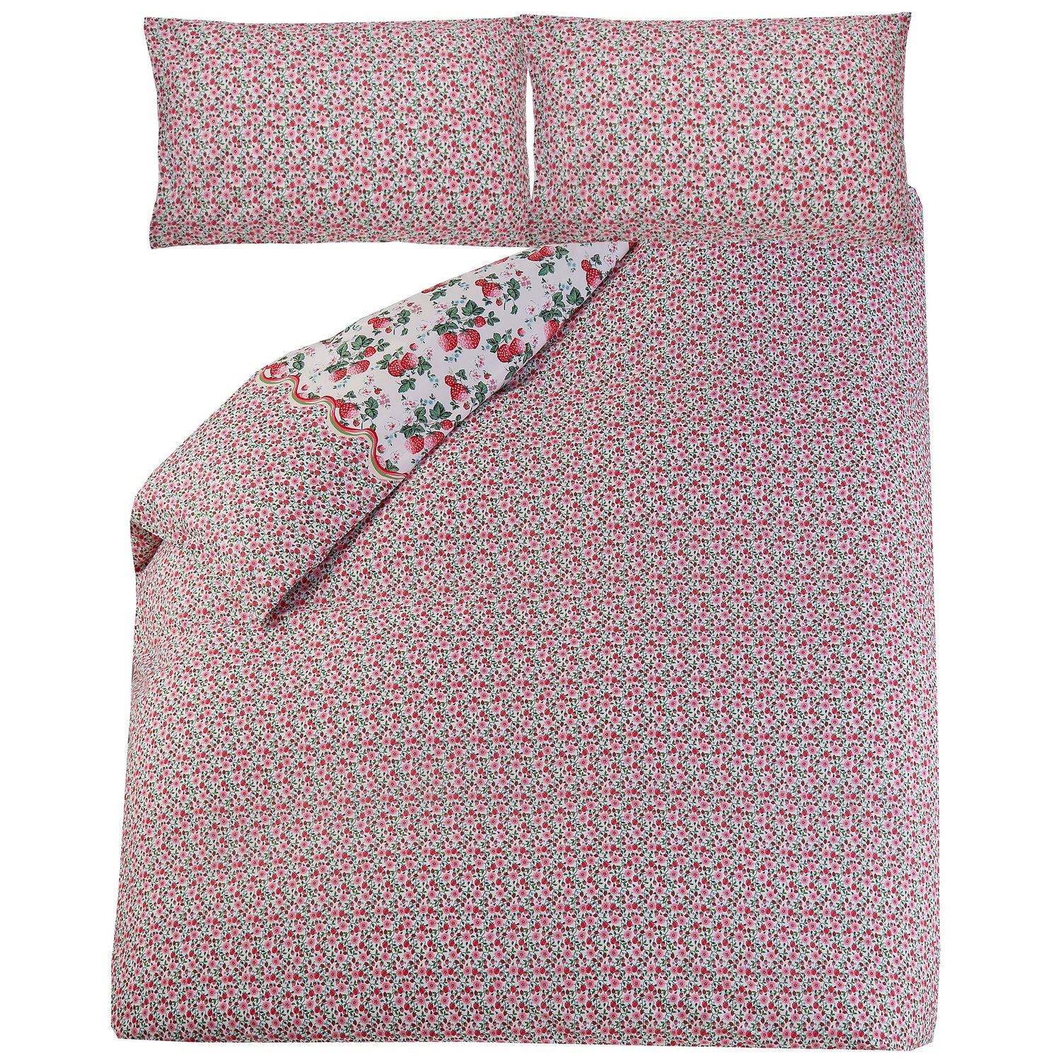 Cath Kidston Strawberry Duvet Cover Bedding Set Rose Pink