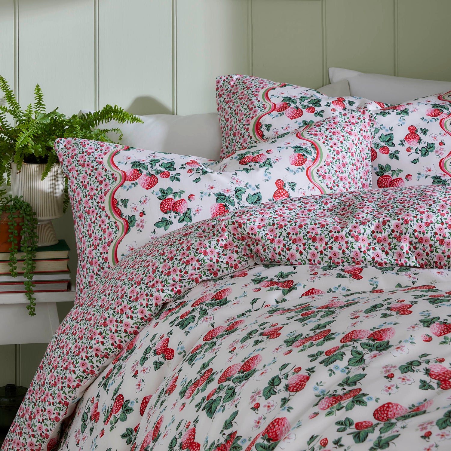 Cath Kidston Strawberry Duvet Cover Bedding Set Rose Pink