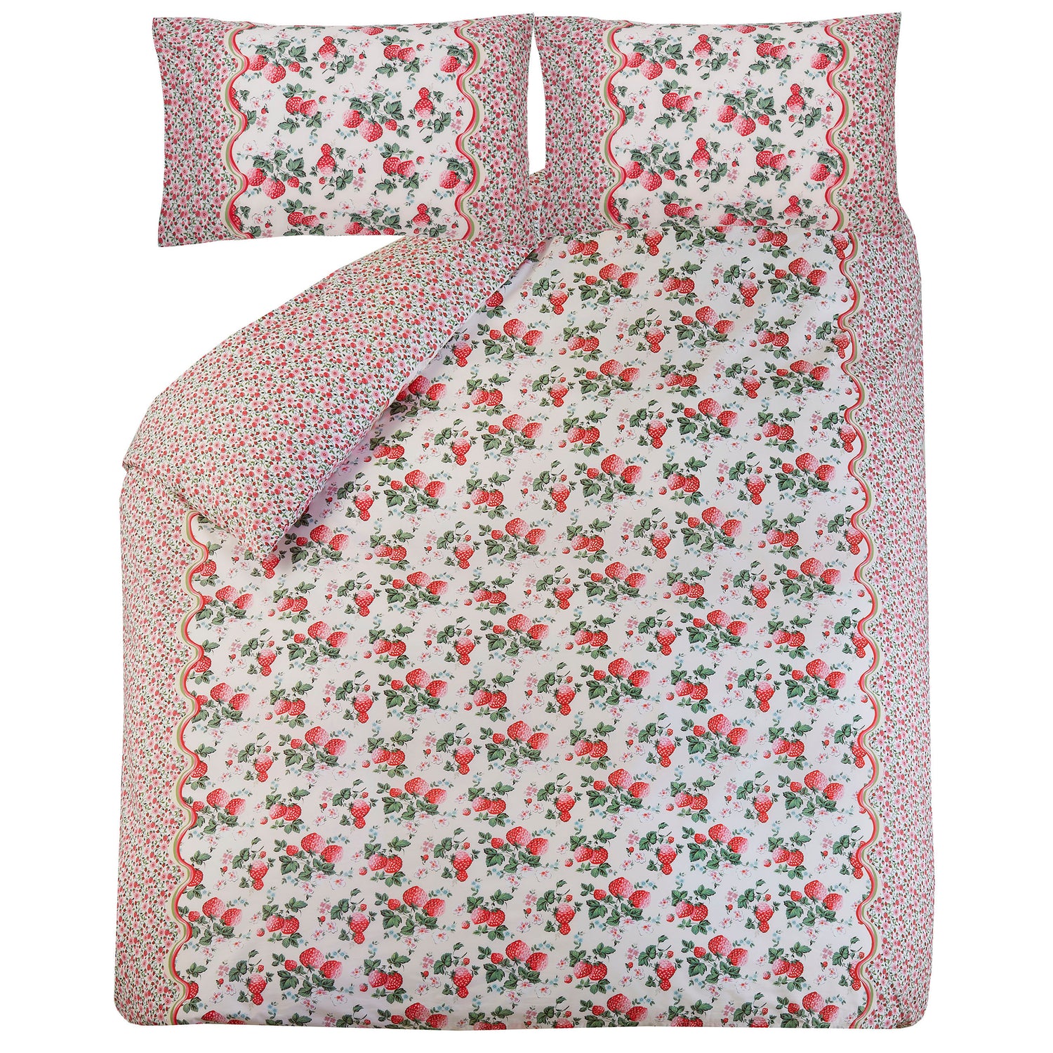 Cath Kidston Strawberry Duvet Cover Bedding Set Rose Pink