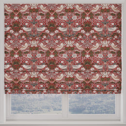William Morris Strawberry Thief Made to Measure Roman Blind Red