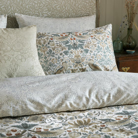 William Morris At Home Strawberry Thief Housewife Pillowcase Pair Hessian