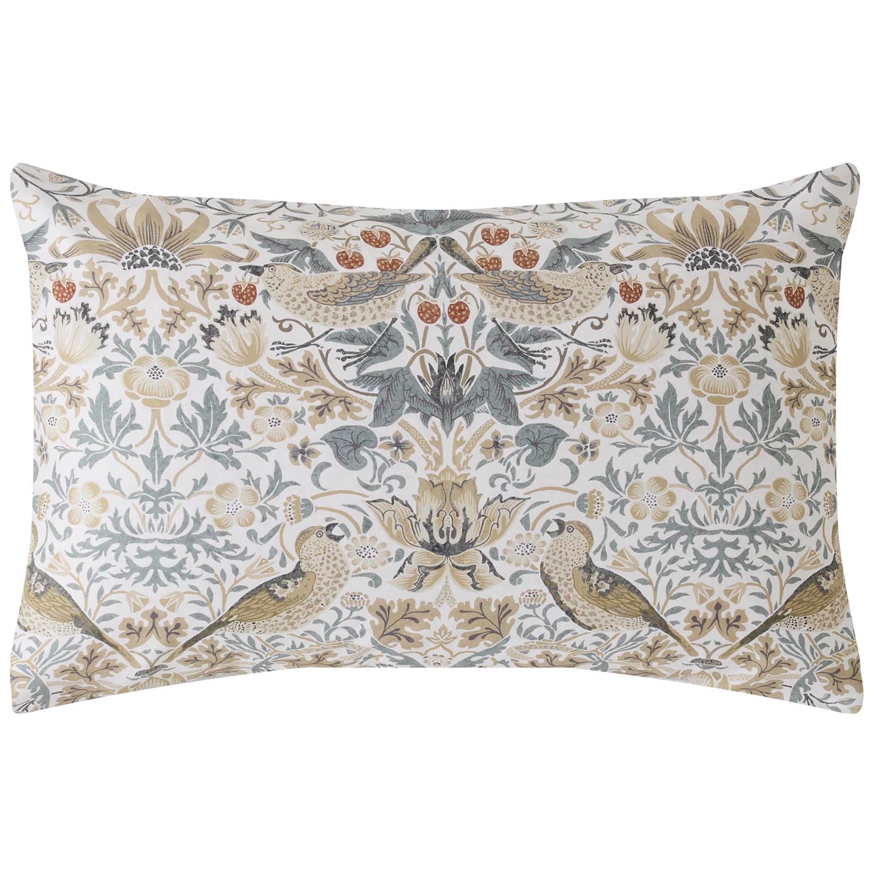 William Morris At Home Strawberry Thief Housewife Pillowcase Pair Hessian
