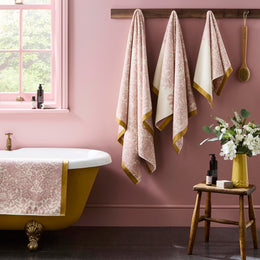 William Morris At Home Strawberry Thief Towel Plaster Pink