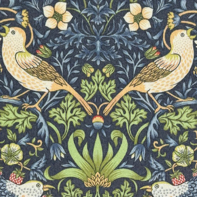 William Morris Strawberry Thief Outdoor Fabric Navy