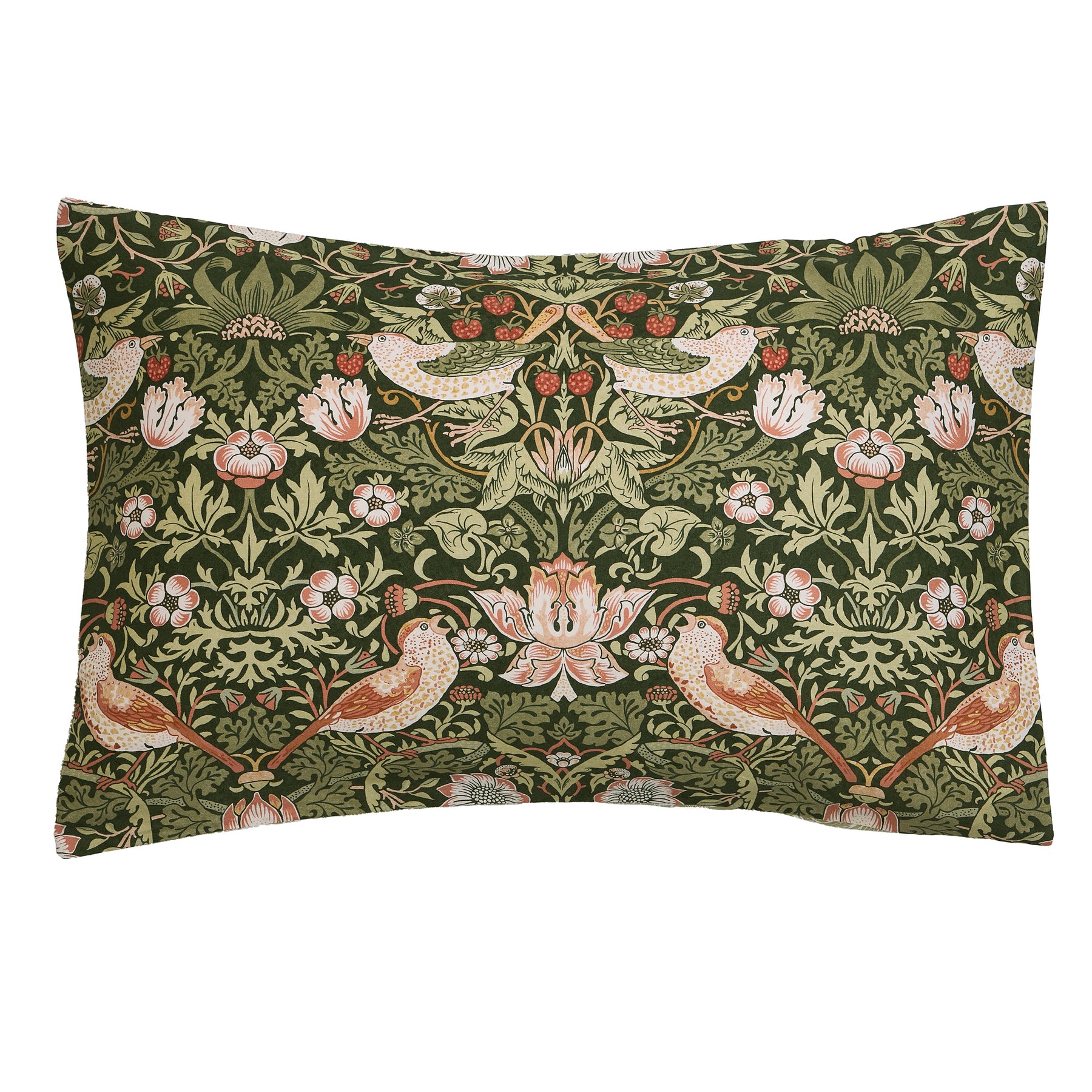 William Morris At Home Strawberry Thief Duvet Cover Bedding Set Nettle