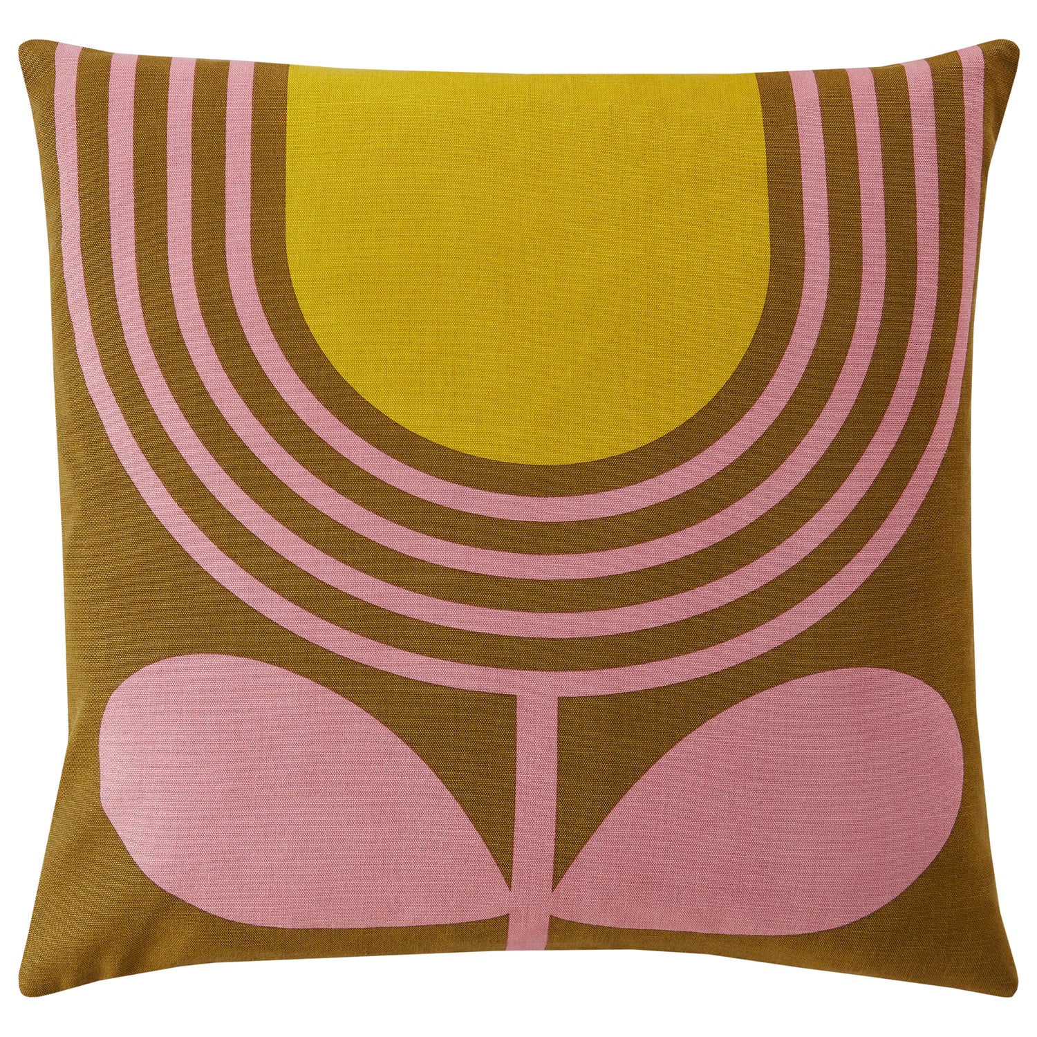 Orla Kiely Striped Tulip 45cm x 45cm Filled Cushion Pink Ochre