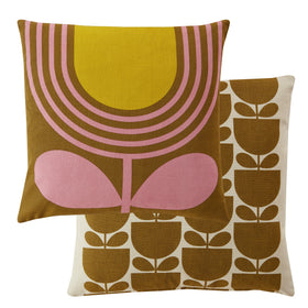 Orla Kiely Striped Tulip 45cm x 45cm Filled Cushion Pink Ochre