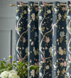 Laura Ashley Summer Palace Ready Made Eyelet Curtains Midnight