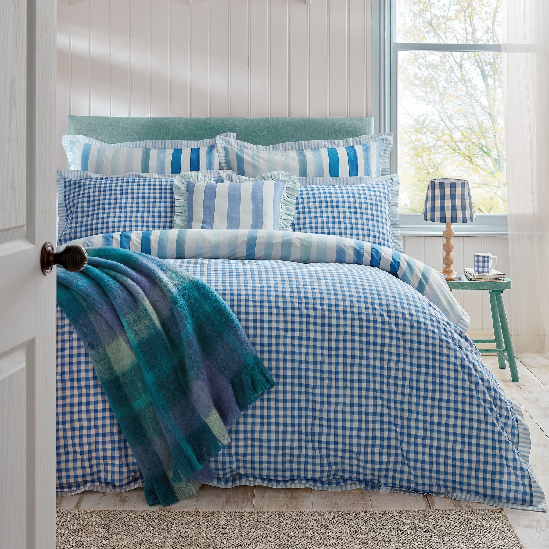Bluebellgray Sunday Stripe Duvet Cover Bedding Set Blue
