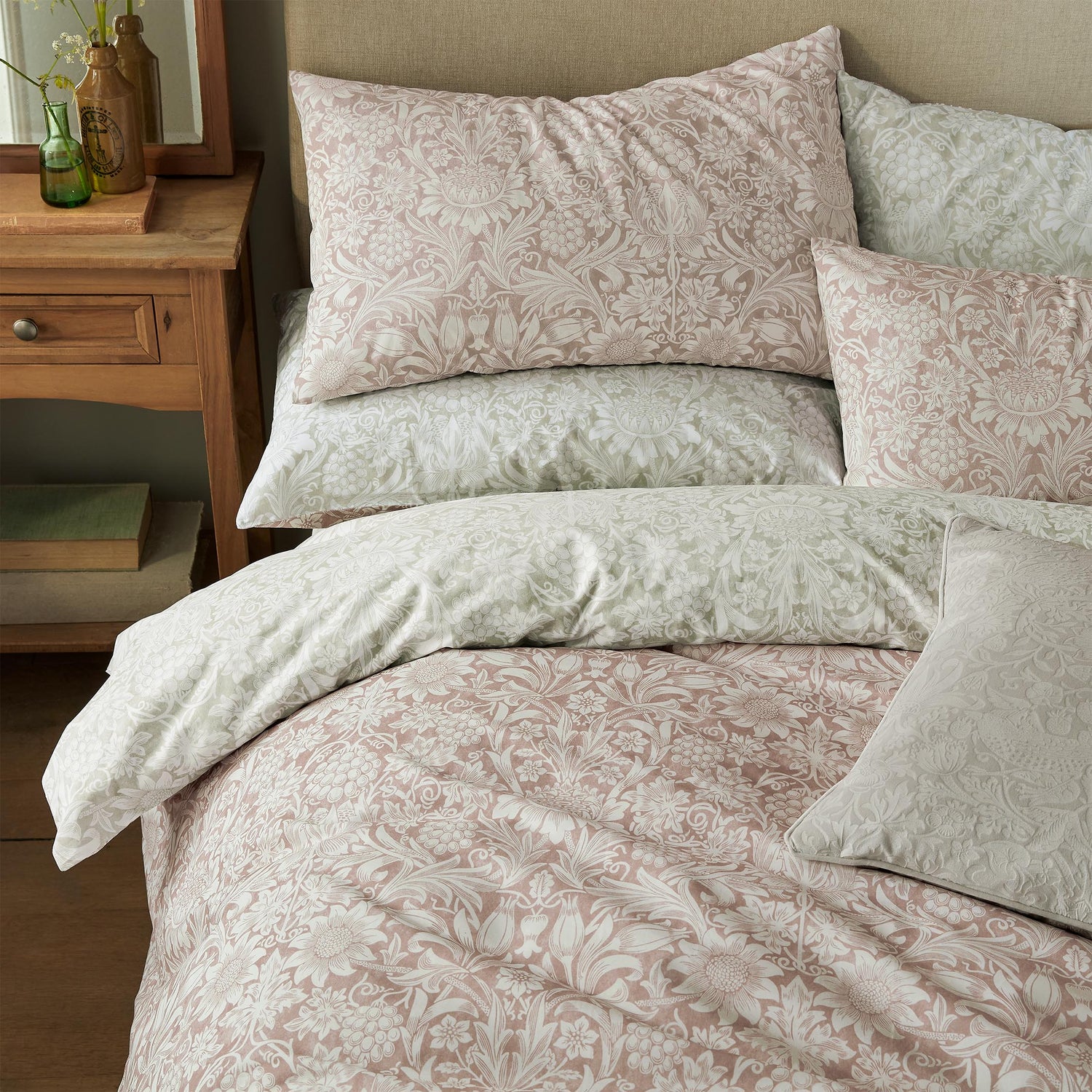 William Morris At Home Sunflower Duvet Cover Bedding Set Clay