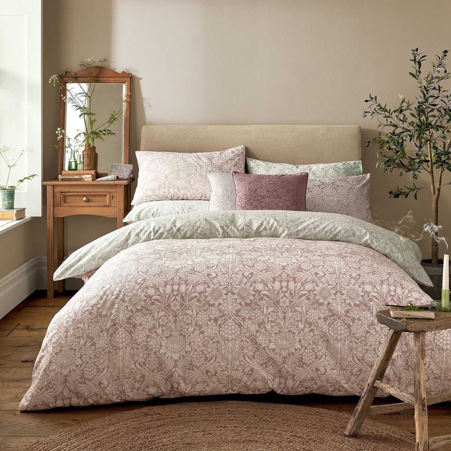 William Morris At Home Sunflower Duvet Cover Bedding Set Clay