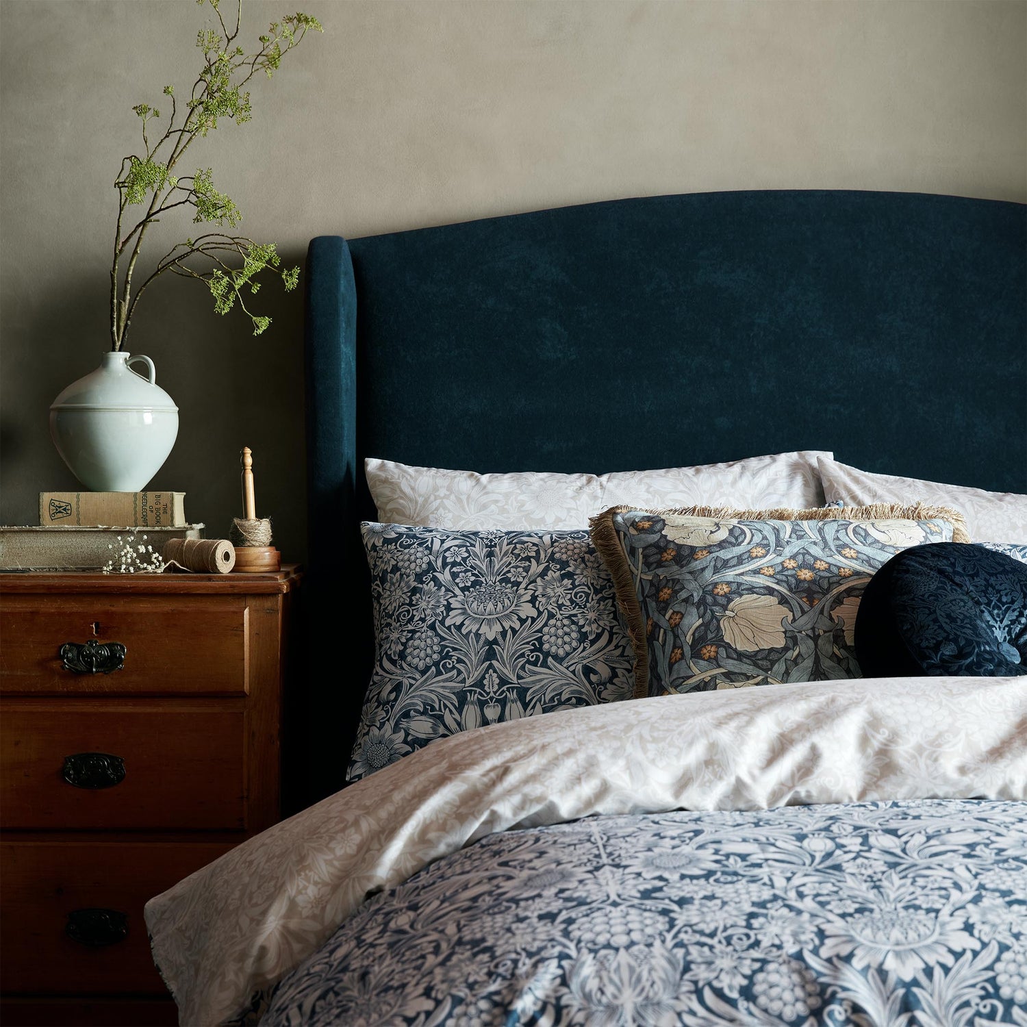 William Morris At Home Sunflower Duvet Cover Bedding Set Ink