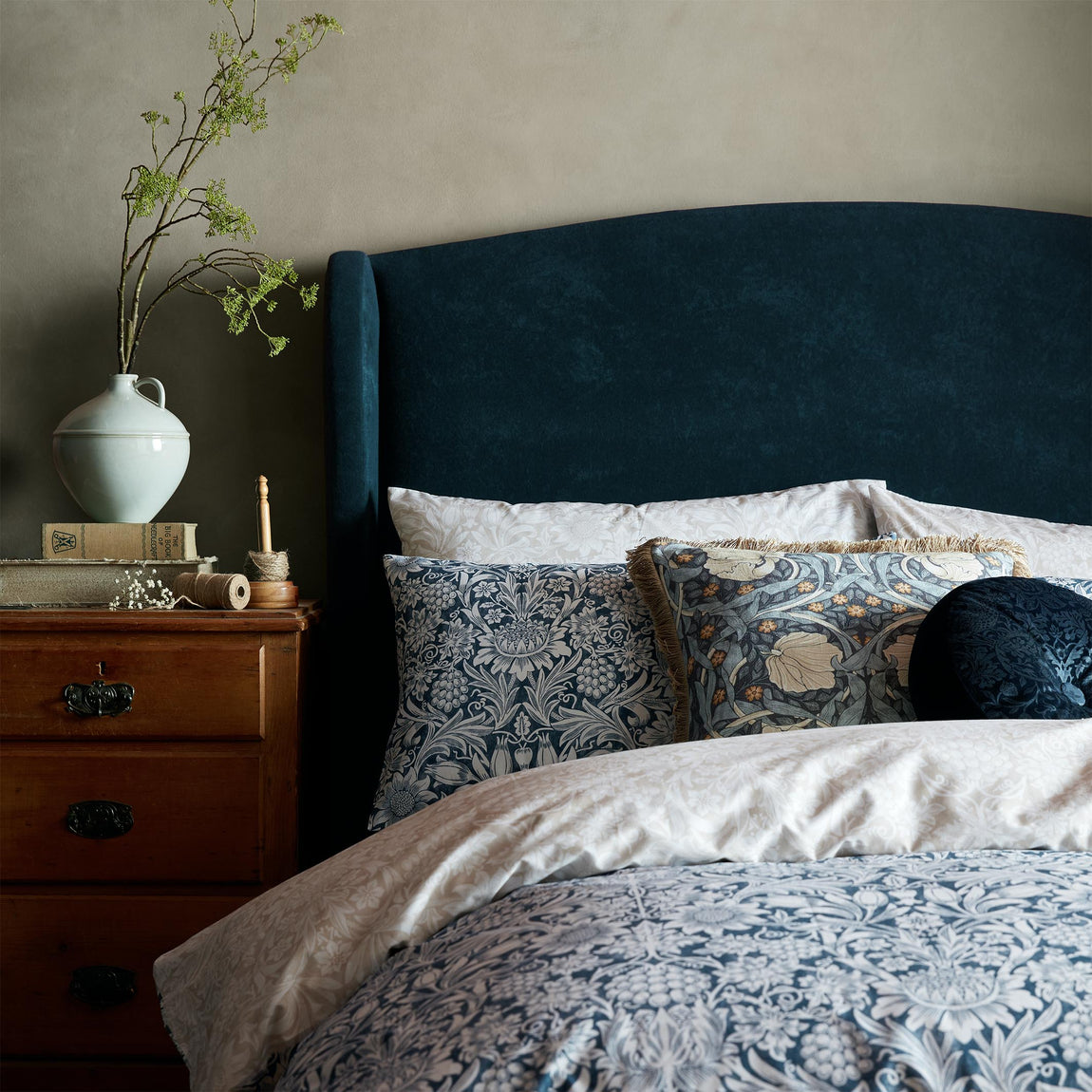 William Morris At Home Sunflower Duvet Cover Bedding Set Ink