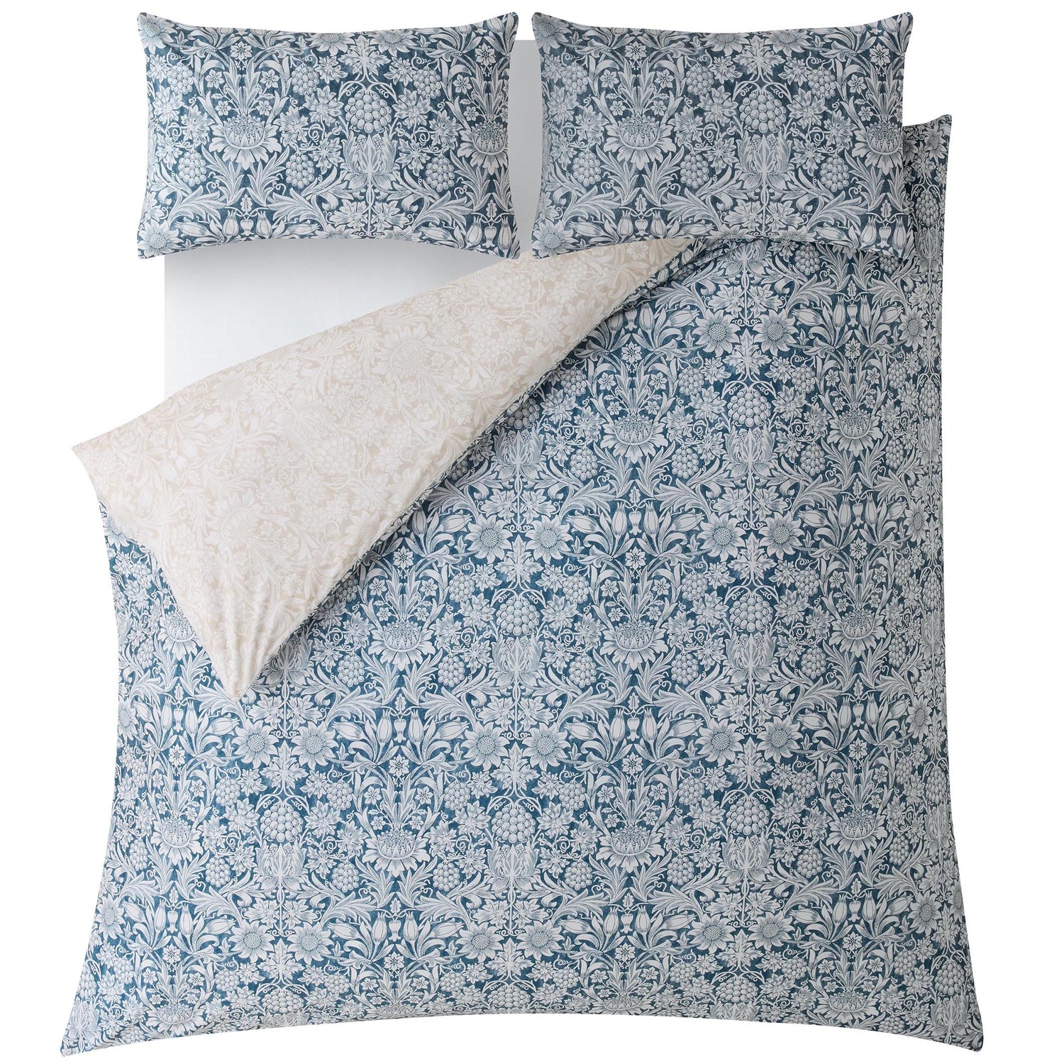 William Morris At Home Sunflower Duvet Cover Bedding Set Ink