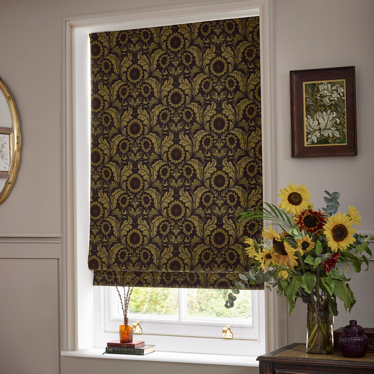 HOUSE Llewelyn-Bowen Sunny Side Up Printed Made To Measure Curtains Midnight