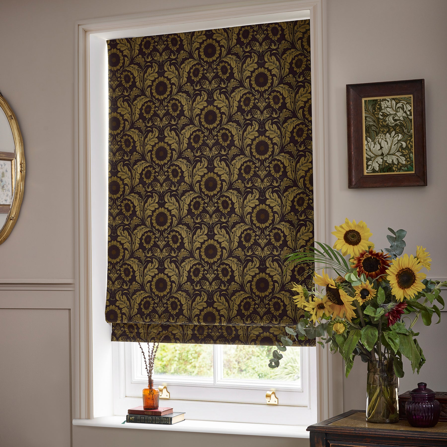 HOUSE Llewelyn-Bowen Sunny Side Up Printed Made To Measure Roman Blind Midnight