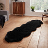 Super Teddy Double Faux Sheepskin 60cm x 180cm Rug Black
