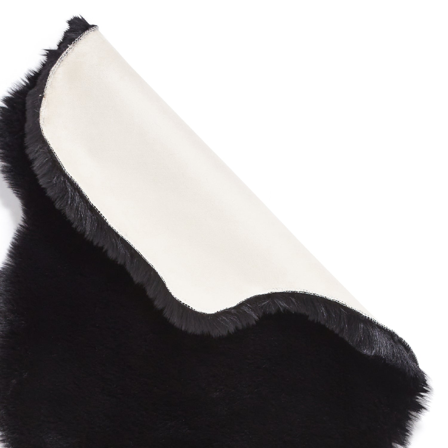 Super Teddy Double Faux Sheepskin 60cm x 180cm Rug Black