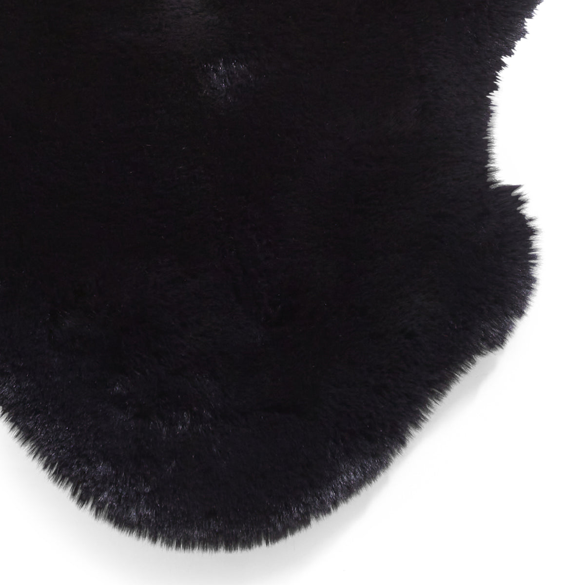 Super Teddy Double Faux Sheepskin 60cm x 180cm Rug Black