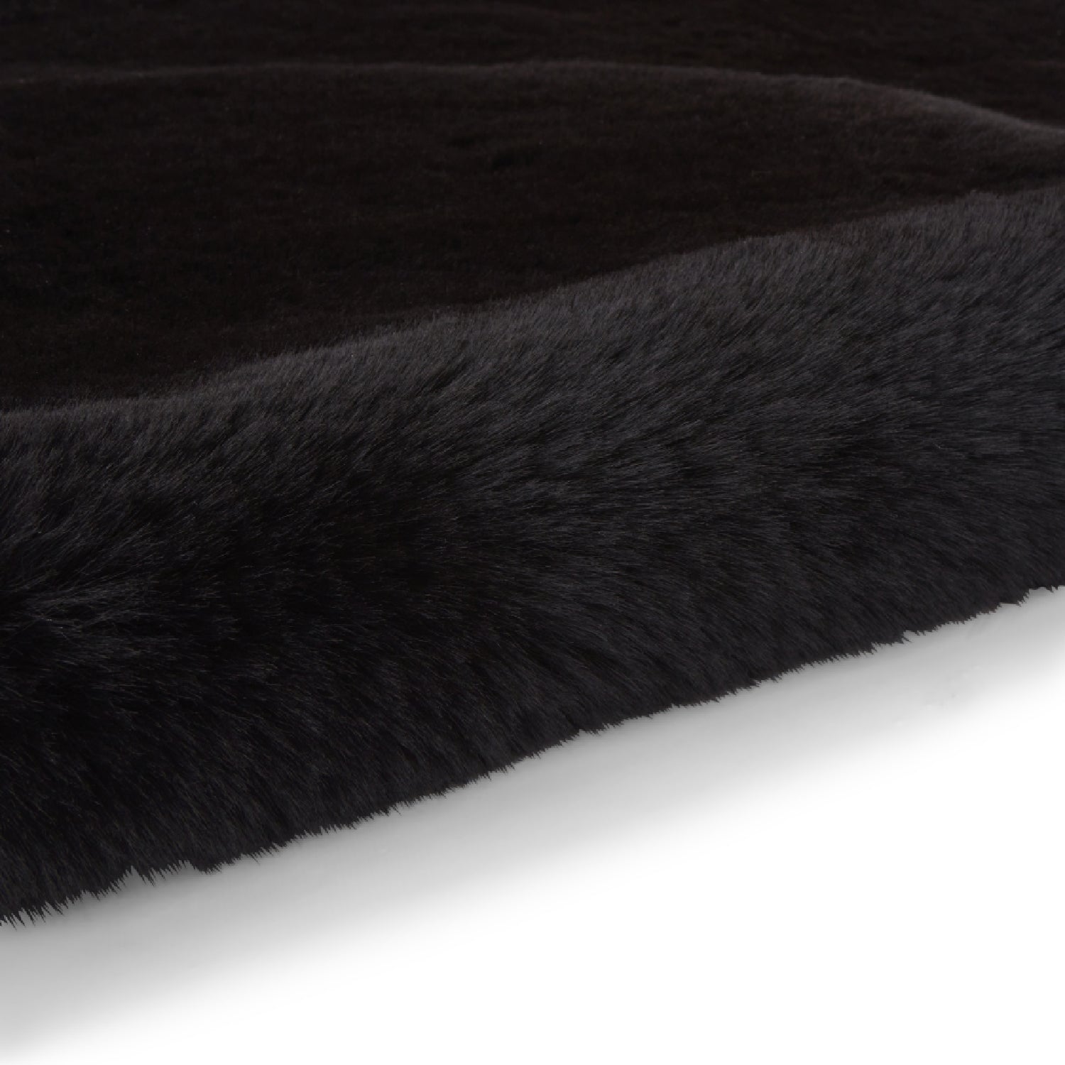 Super Teddy Single Faux Sheepskin 60cm x 90cm Rug Black