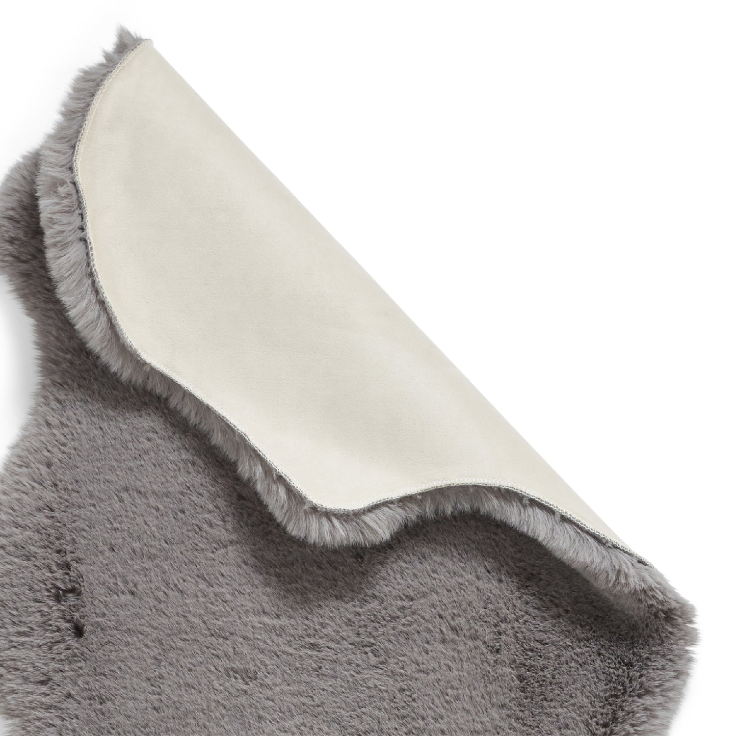 Super Teddy Double Faux Sheepskin 60cm x 180cm Rug Grey