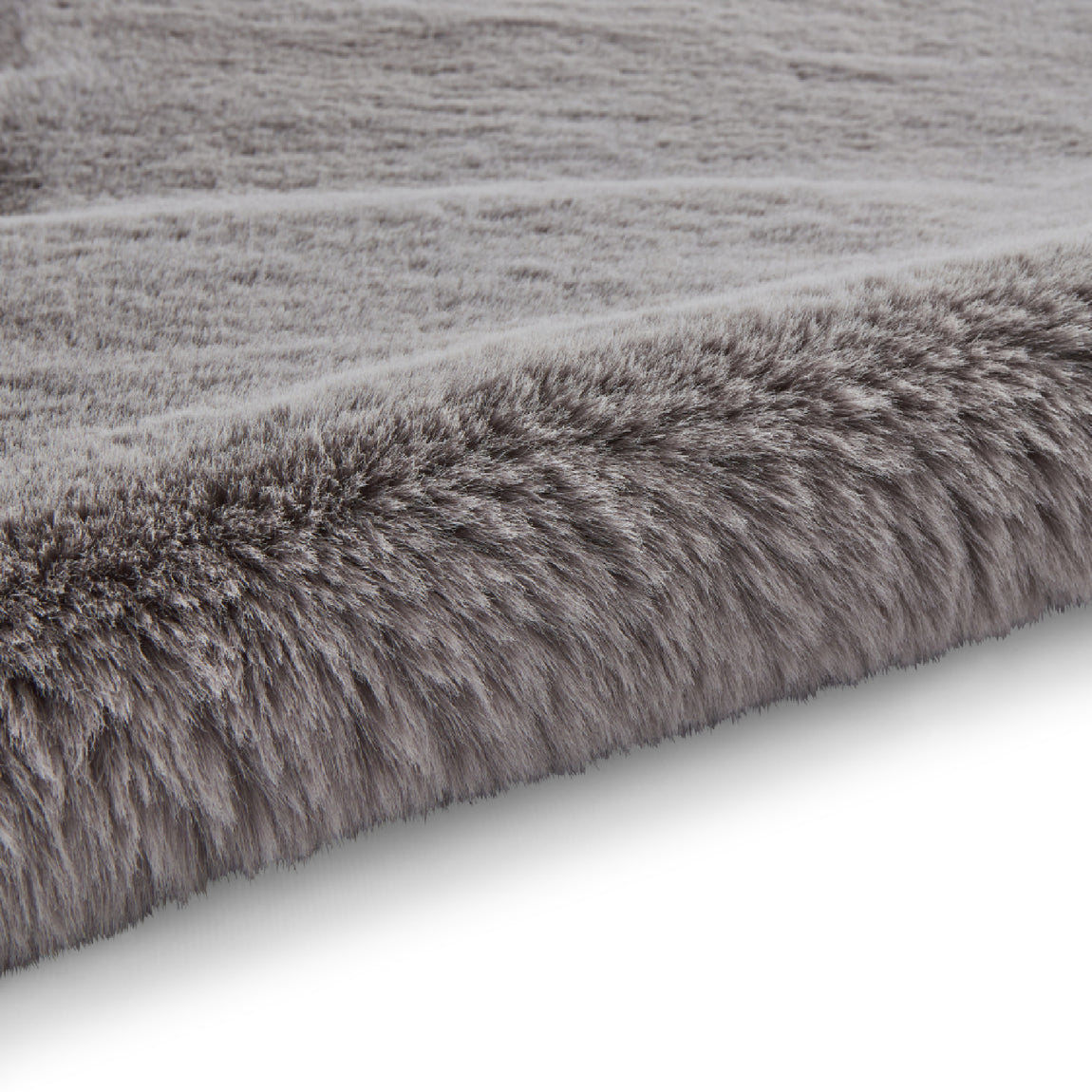 Super Teddy Double Faux Sheepskin 60cm x 180cm Rug Grey