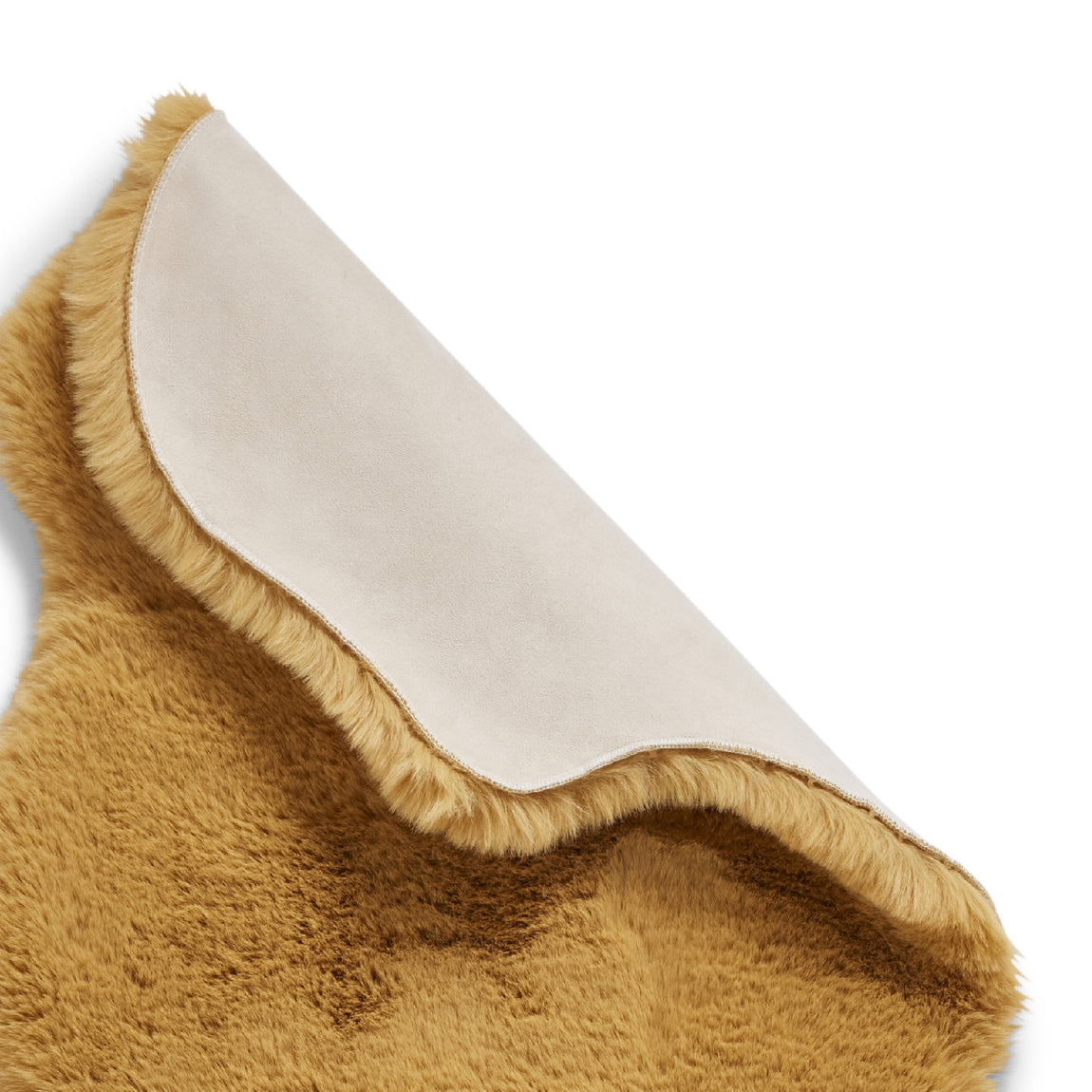 Super Teddy Single Sheepskin 60cm x 90cm Rug Mustard