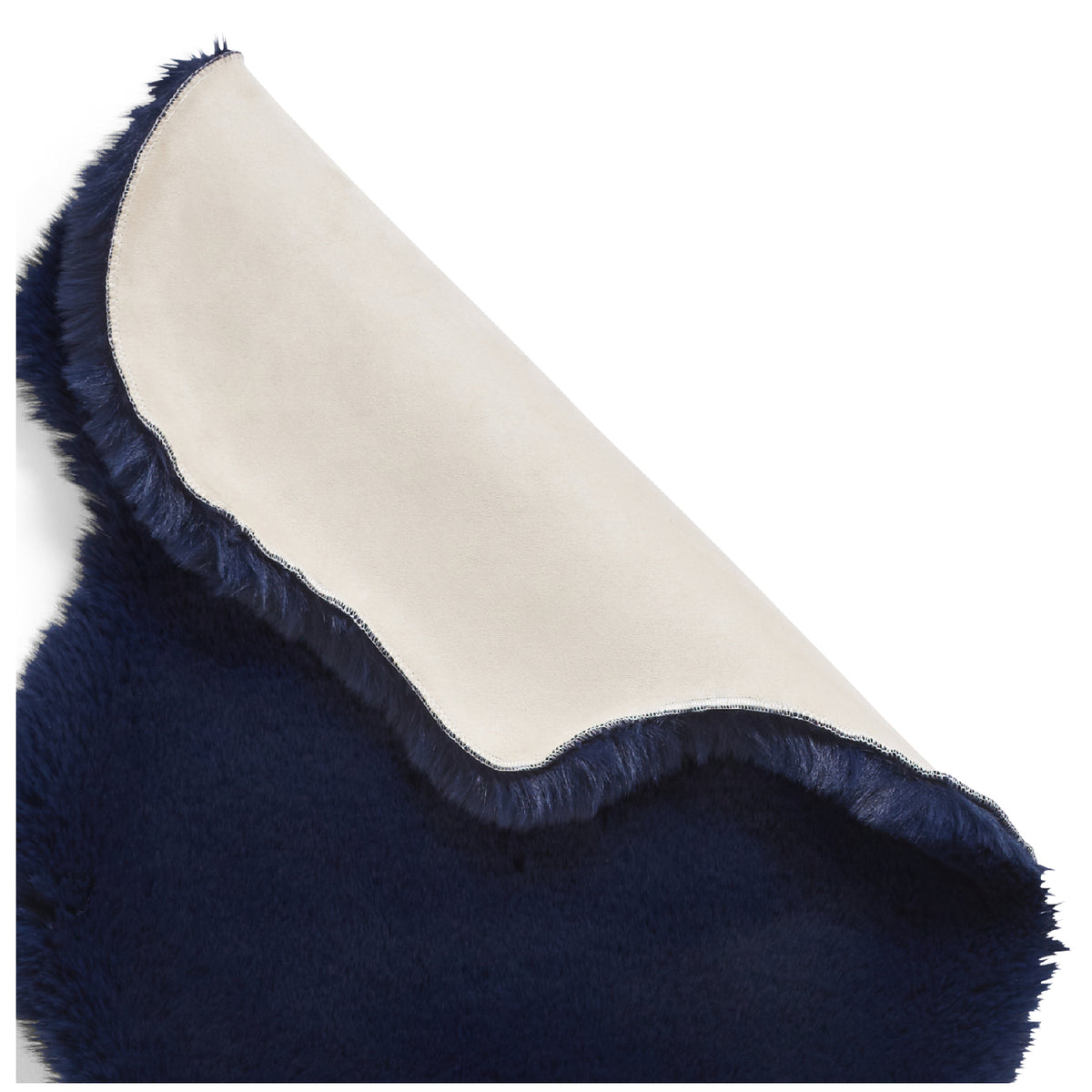 Super Teddy Double Faux Sheepskin 60cm x 180cm Rug Navy