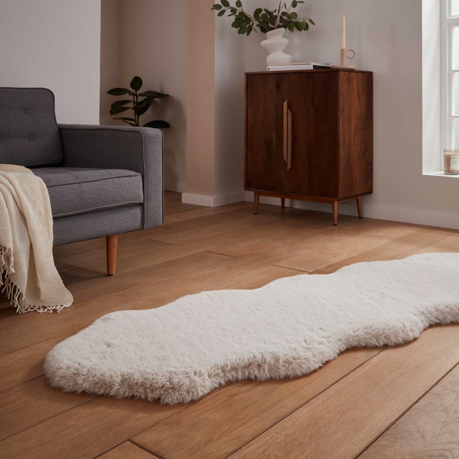 Teddy Rugsbe Super Teddy Double Sheepskin - 60cm x 180cm Shaggy Rug Beige | Terrys