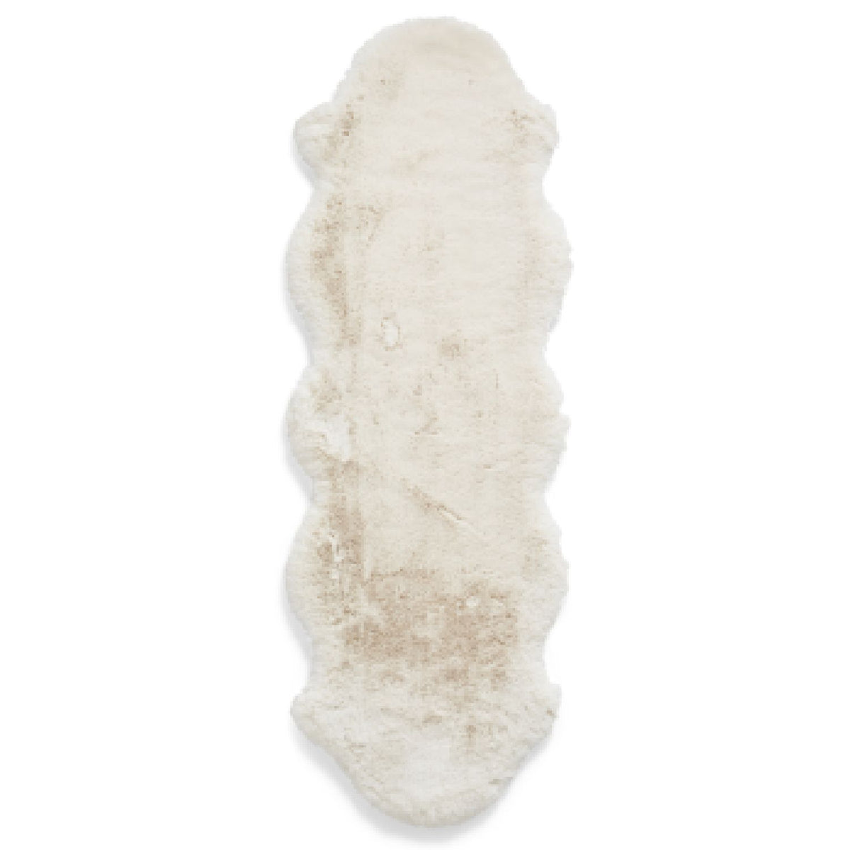 Super Teddy Double Sheepskin - 60cm x 180cm Shaggy Rug Ivory