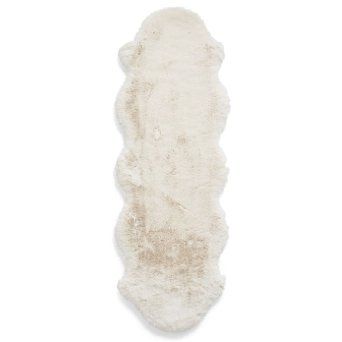 Super Teddy Double Sheepskin - 60cm x 180cm Shaggy Rug Ivory