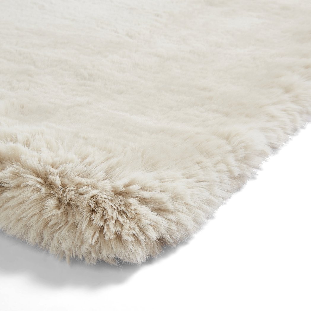 Super Teddy Plain Shaggy Rug Beige