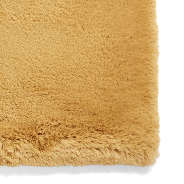 Super Teddy Plain Shaggy Rug Mustard
