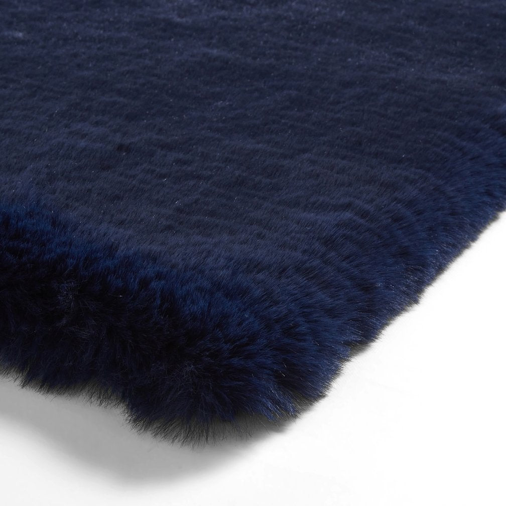 Super Teddy Plain Shaggy Rug Navy