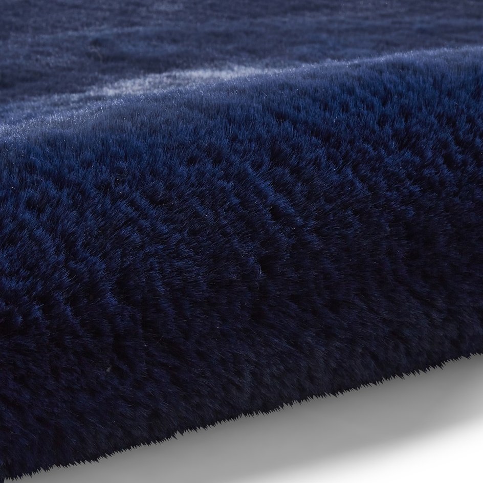 Super Teddy Plain Shaggy Rug Navy