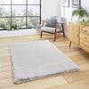 Super Teddy Plain Shaggy Rug Silver