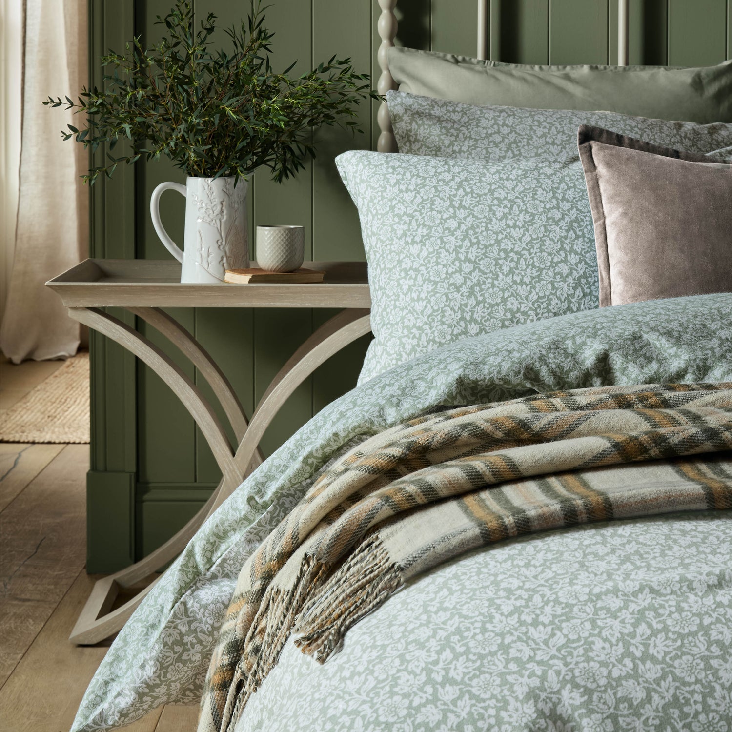 Laura Ashley Sweet Alyssum Duvet Cover Bedding Set Sage
