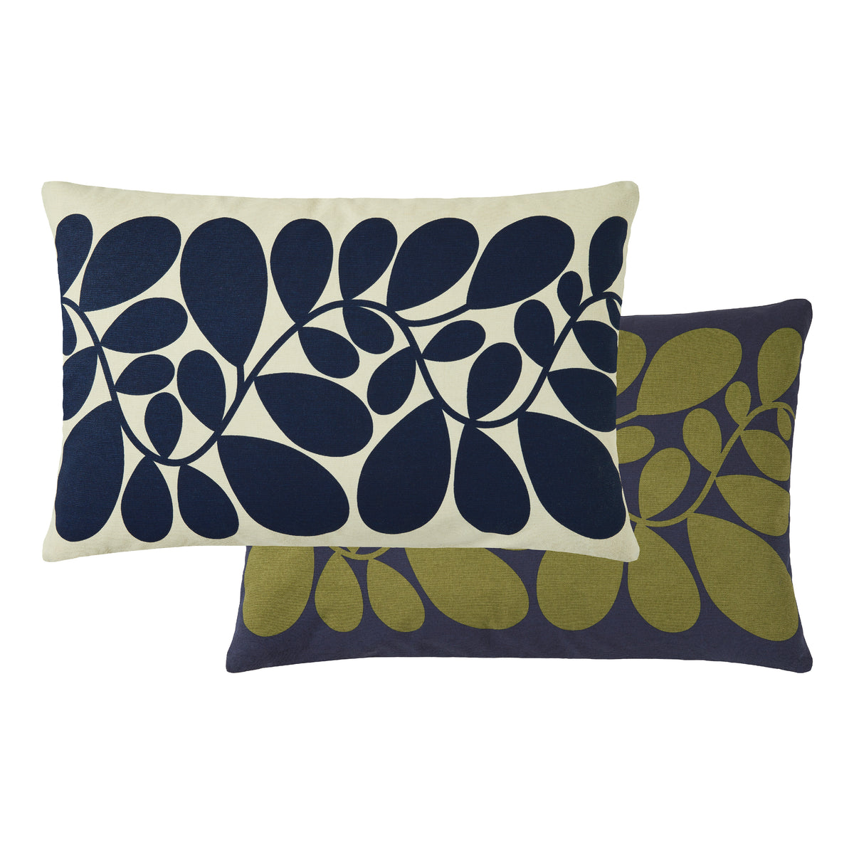 Orla Kiely Sycamore Stripe Boudoir Filled Cushion 40cm x 60cm Space Blue Olive