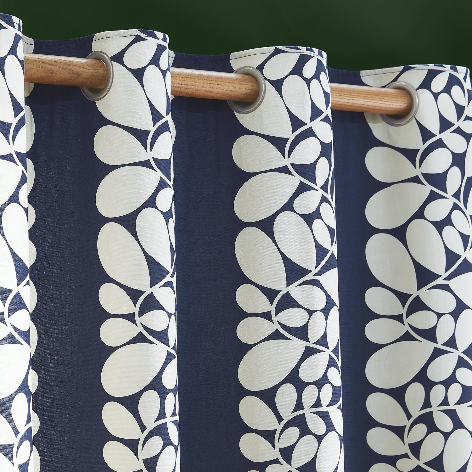 Orla Kiely Sycamore Stripe Ready Made Eyelet Curtains Blue